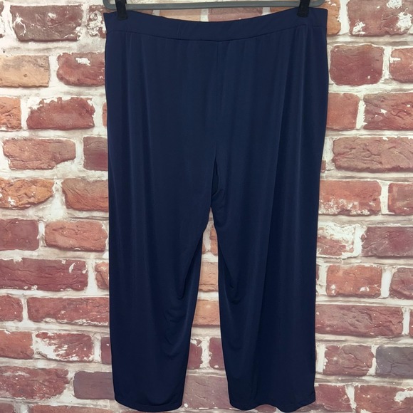 Susan Graver Dress Pants Women's 1X Petite Dark Blue Waist Accent Casual Career - Picture 2 of 8